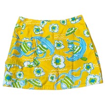 Lilly Pulitzer White Label Sz 6 Little Girls Yellow Wrap Skirt Monkey Print - £15.34 GBP