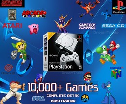 PlayStation Classic 10,000+ Game Retrogaming System - 30+ Consoles SNES - £156.53 GBP