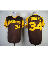 Padres #34 Rollie Fingers Jersey Old Style Uniform Brown - $45.00