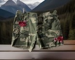 Venus Green Camo Raw Hem Shorts Embroidered Womens Size 8 Button Fly Poc... - $14.73