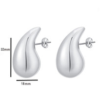 Water Drop Stud Earrings Female Exaggerated High-End Design Sense Cold Wind Stud - £7.91 GBP