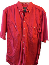 Woolrich Vintage Men’s M Red Short Sleeve Button Down Cotton Western Shirt - £10.89 GBP
