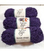 Yarn-bee Scrub-ology yarn Purple #500 set of 3 skeins textured polyester - $23.00