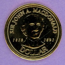 1991 Kingston Ontario Trade Token or Dollar Sir John A MacDonald Gold Plate - £5.54 GBP
