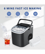 26 Lbs Countertop Ice Maker Machine, 9 Bullet-Shaped Ice in 6 Min, Auto-... - £75.12 GBP