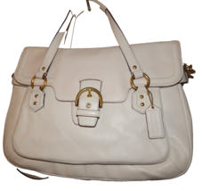 COACH CAMPBELL CARRYALL IVORY/CREAM LEATHER SATCHEL ML SHOULDER TOTE BAG... - $3,251.69 MXN