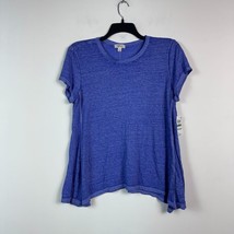 Style &amp; Co Womens L Sapphire Glow Burnout Handkerchief Hem T Shirt Top NWT BQ68 - £15.37 GBP