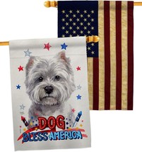 Patriotic White Westie House Flag Pack Dog Puppy Spoiled Paw Canine Fur Pet Natu - $41.99