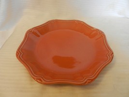 Dark Pink Ceramic Dinner Plate Octagon Shape, Embossed Edges 10.25&quot; Diam... - £31.32 GBP