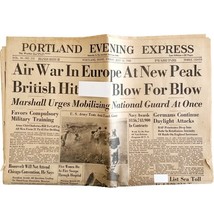 WW2 1940 Newspaper Portland Maine Evening Express War In Europe July 12 ... - $112.14 CAD