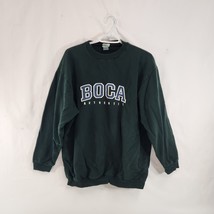 Boca Authentic Pull Over Sweater Cotton Green Vtg Athletic Wear Unisex C... - £23.14 GBP