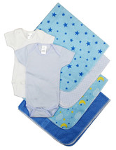 Bambini Newborn (0-6 Months) Boy Baby Boy 8 Pc Layette Sets 100% Cotton White/Bl - £21.04 GBP