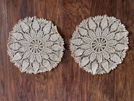 new HANDMADE Vintage 11&quot; Crochet Lace Tablecloth Napkins Home Decor coffee table - £23.66 GBP