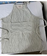 Calphalon 100% Cotton Apron Green Ticking Stripes Adjustable Strap &amp; Poc... - $358.42 MXN