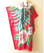 KD409 Red Floral Women Batwing VNeck Kaftan Dolman Women Abaya Dress Up ... - $29.90