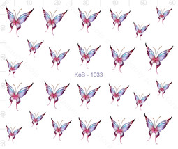 Nail Art Water Transfer Sticker Decal Stickers Pretty Butterflies KoB-1033 - £2.31 GBP