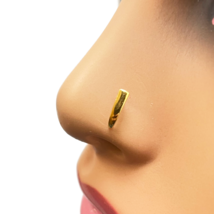 22ct Yellow Gold Plain High Polished Nose Stud/Pin 9mm Length - £89.09 GBP