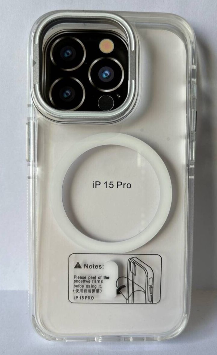 Protective MagSafe Case for iPhone 15 Pro 6.1" Clear White Back Cover Strong Item image 2