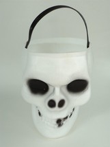 Vintage Empire Halloween White Skull Blow Mold Candy Bucket - £23.27 GBP