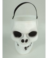 Vintage Empire Halloween White Skull Blow Mold Candy Bucket - £22.82 GBP