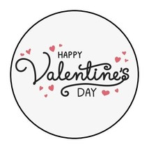30 Pretty Happy Valentine&#39;s Day Envelope Seals Labels Stickers 1.5&quot; Round hearts - £6.40 GBP