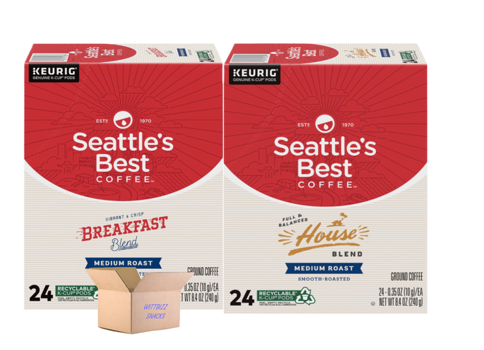 Seattle's Best Coffee K-Cups, 24/Box, 2 Flavors, 1 Box of Each - $32.66