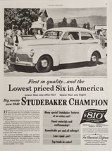 1942 Print Ad Studebaker Champion Custom Club Sedan Lowest Priced in Ame... - $22.48