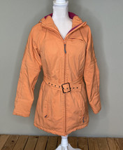 athleta women’s full zip hooded Belted coat size XS Orange HG - £20.59 GBP