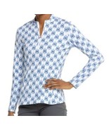 NWT SIGRID OLSEN PERIWINKLE BLUE MARIPOSA Long Sleeve Mock Golf Shirt M &amp; L - $761.39 MXN