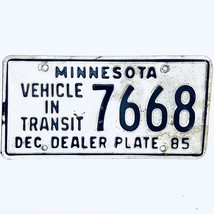 1985 United States Minnesota In Transit Dealer License Plate 7668 - $12.86
