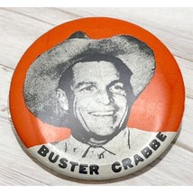 Vintage Buster Crabbe Pin Old Western Cowboy Pinback Button Movie Star - £8.43 GBP