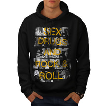 Wellcoda Sex Drugs Rock Roll Mens Hoodie, Free Casual Hooded Sweatshirt - £26.01 GBP+