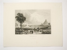 WATERLOO LONDON With Lion &amp; Pyramid c1840 Original Beautiful Engraving  - £10.65 GBP