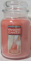 Yankee Candle Large Jar Candle 110-150 hrs 22 oz LINE-DRIED COTTON fresh - £29.86 GBP