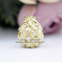 Spring Release Shine Collection Golden Pineapple Charm 18K Gold Overlay  - £14.22 GBP