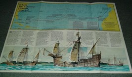 1986 National Geographic Map Where Did Columbus Discover America? Mint - £1.57 GBP