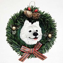Wreath Xmas Ornament Samoyed Dog Breed Christmas Ornament Retired - £6.23 GBP