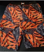 OP Youth Board Shorts Boys Swim Trunks Size XL 14-16 Orange &amp; Black Lined - $8.77