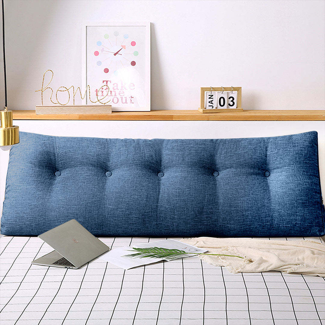 SOGA 2X 180cm Blue Triangular Wedge Bed Pillow Headboard Backrest Bedsid... - $257.90