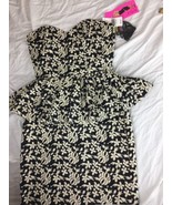 RARE BETSEY JOHNSON NWTS EMBROIDERED FLORAL PEPLUM DRESS~SIZE 4 - $56.09