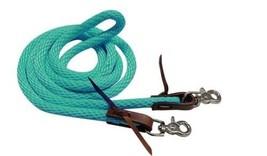 Western Barrel or Rodeo Horse TEAL Yacht Rope Braided Nylon Contest 8&#39; Rein - $9.80