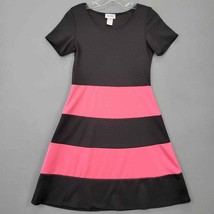 Star Vixen Womens Dress Midi Size S Black Pink Stretch Short Sleeve Casual Neck - £9.77 GBP