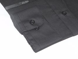 Mens Milani dress shirt soft cotton Blend easy wash business long sleeves Black image 3