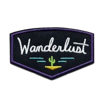 Wanderlust Iron On Patch 3.5&quot; Wanderer Wander Outdoor Adventure Camping Explore - £3.94 GBP