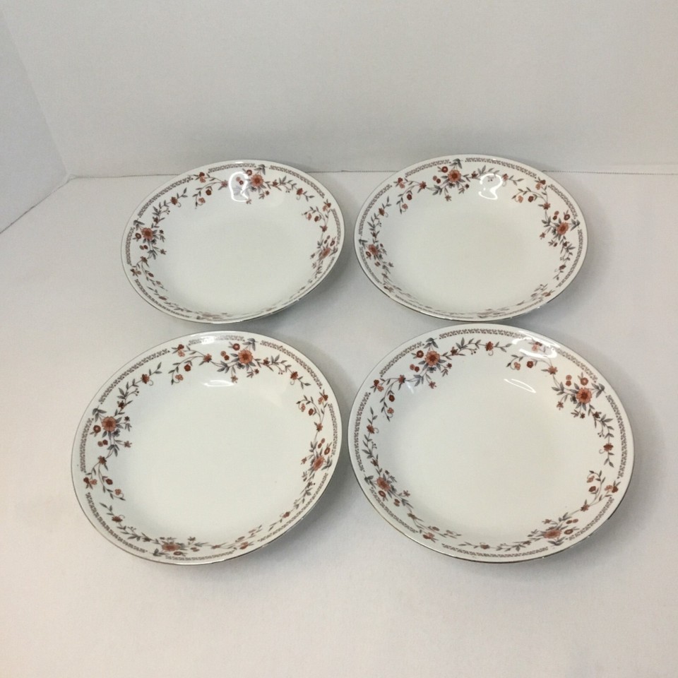 Set of 4 Vintage Dynasty Fine China Salad Soup Bowls Copenhagen Florel 8... - $28.05