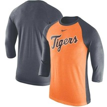 Detroit Tigers Mens Nike Wordmark Tri-Blend 3/4-Sleeve T-Shirt - XL &amp; Large  NWT - £21.98 GBP