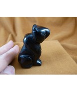Y-CHE-724 little Black onyx CHEETAH panther gemstone I love wild CATS ca... - €21,53 EUR