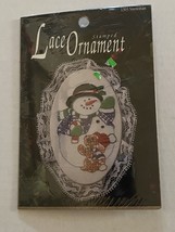 Vintage Designs for the Needle Embroidery Kit Snowman Lace Ornament 1992... - $9.89