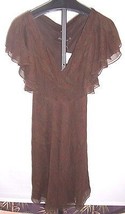 NWT Ralph Lauren Black Label Dark Brown Paisley Print Silk Dress Misses Size 8 - £215.30 GBP