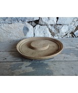 Primitive Antique Very Old Wooden Round Plate Natural Patina of 19th. - $88.90 CAD